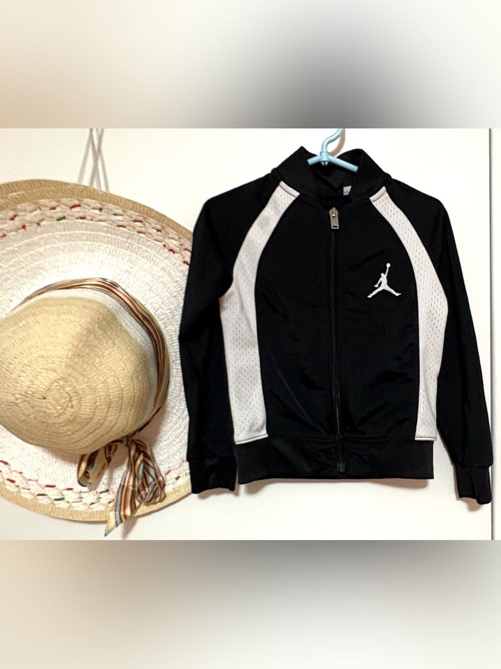 Jordan Black Jacket with White Trim and Red Jumpman